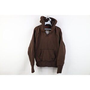 Vtg 90s Y2K American Eagle Womens XL Faded Cropped Babydoll Fleece Lined Hoodie